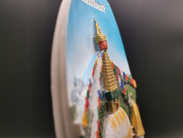 Verzierter Tonteller | Boudhanath Stupa | Nepal Souvenir zum Aufstellen oder Aufhänger